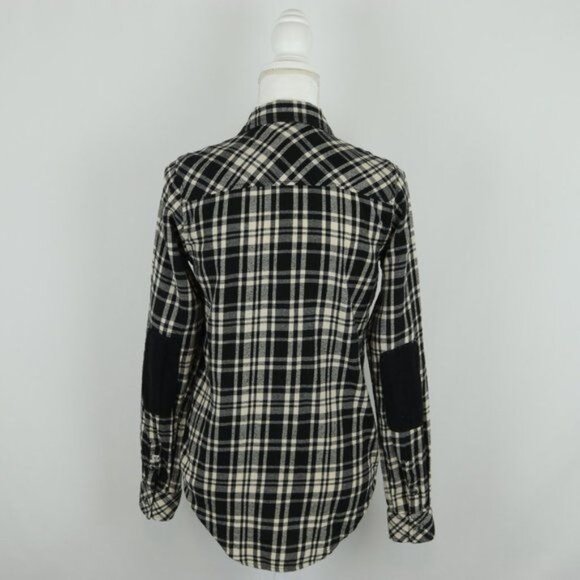 Kavu Women's XS Black & White Plaid Cotton Flannel Long Sleeve Button Up Shirt - Picture 3 of 9